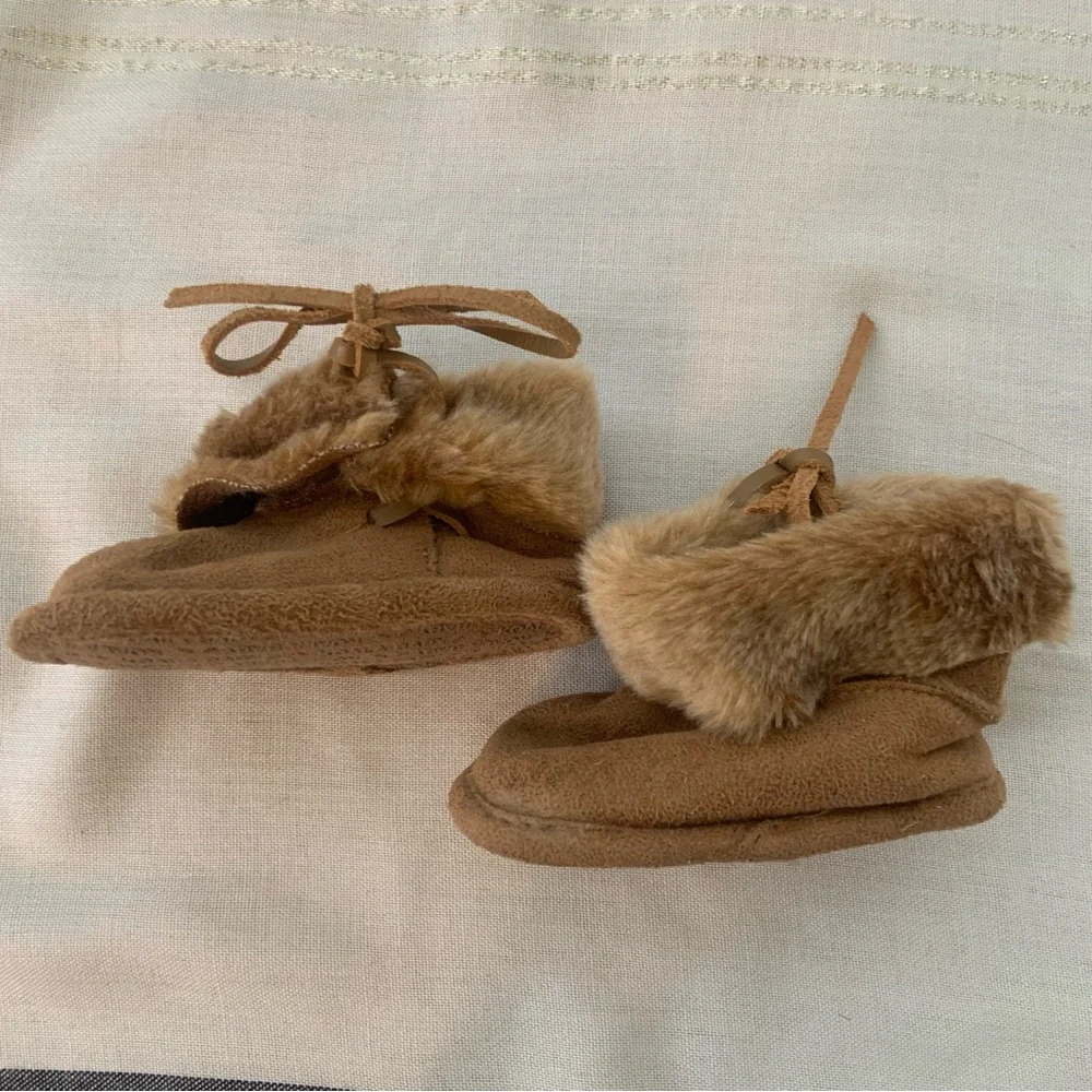 Koala Baby Fuzzy Faux Fur Moccasin Boots